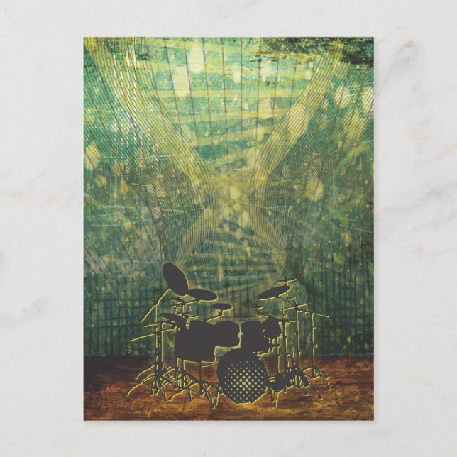 drum poster grunge-1b postcard (Front)