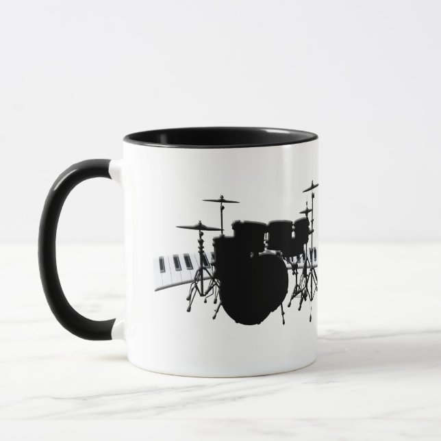 Drum Set and Piano Keyboard Mug (Left)