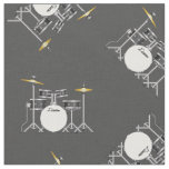 Drum Set Band Music Musician Room Decor Grey Fabric