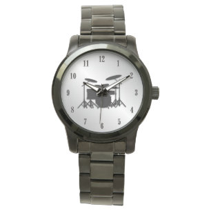 Drum Set Black Numbers Watch