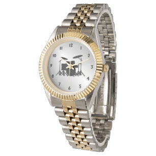 Drum Set Black Numbers Watch