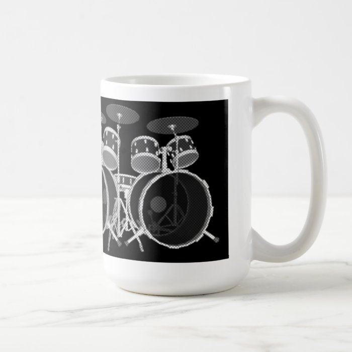 Drum Set (black & white)   Coffee Mug