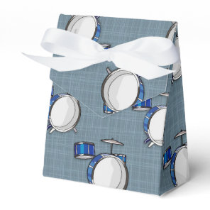Drum Set; Blue Favor Boxes