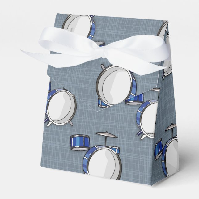 Drum Set; Blue Favor Boxes (Front Side)