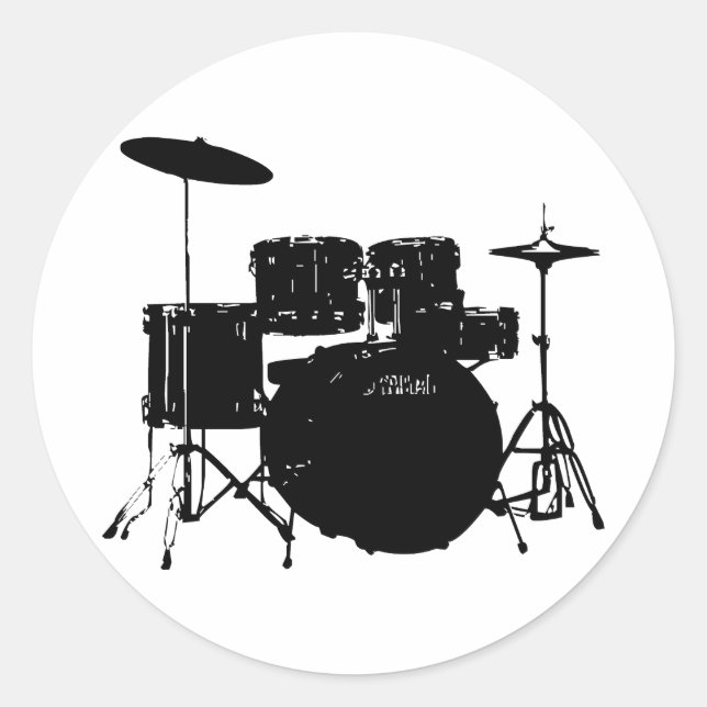 Drum Set Classic Round Sticker (Front)