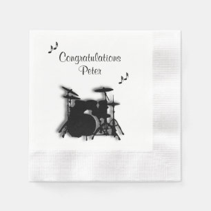 Drum Set Custom Congratulations Napkins