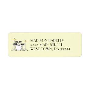 Drum Set Drummer Band Teacher Musician Label