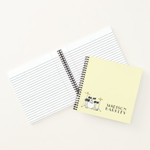 Drum Set Drummer Band Teacher Musician Notebook