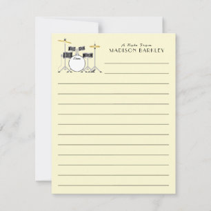 Drum Set Drummer Band Teacher Musician Thank You Card
