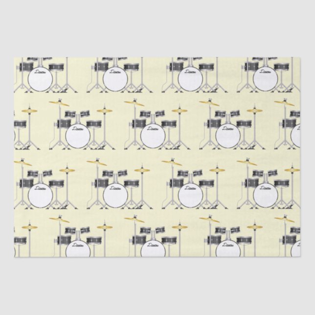 Drum Set Drummer Band Teacher Musician Tissue Paper (Front)