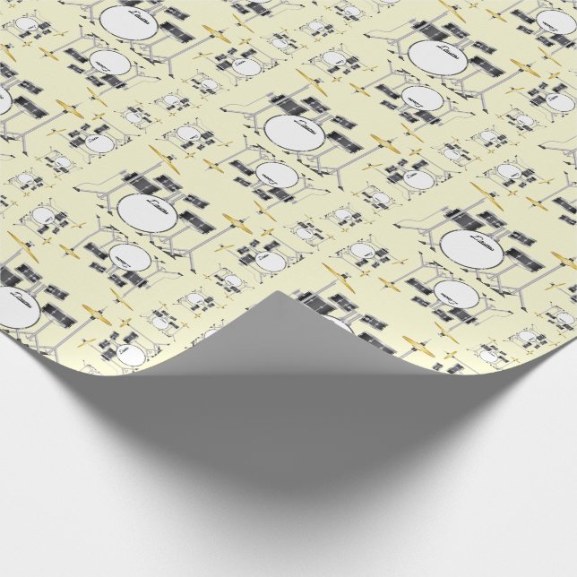 Drum Set Drummer Band Teacher Musician Wrapping Paper (Corner)