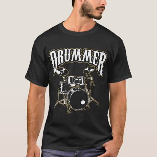 Drum Set Drummer Love Drums Musician Band Gift T_Shirt