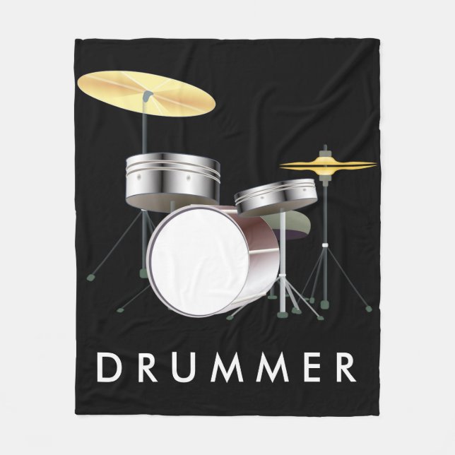Drum Set Fleece Blanket (Front)