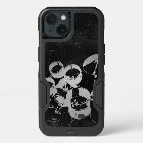 Drum Set for Drummers  Cool Grunge Style iPhone 13 Case