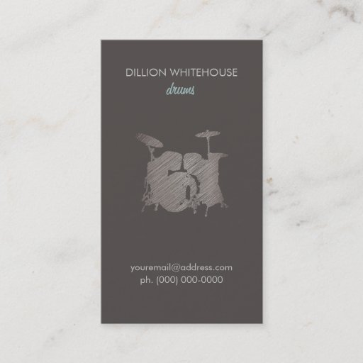 Customizable Drum Set Groupon Business Card