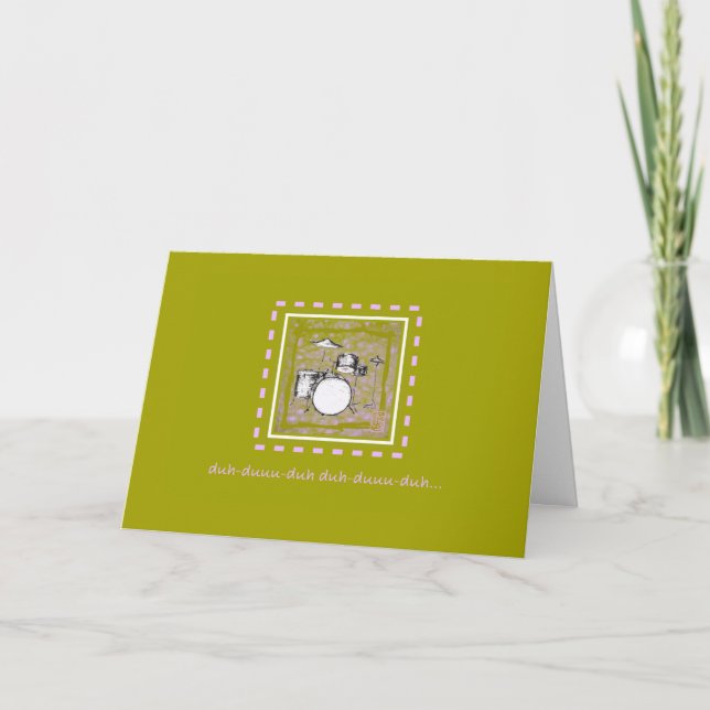 Drum Set "JAZZ it up" Greeting Card (Front)