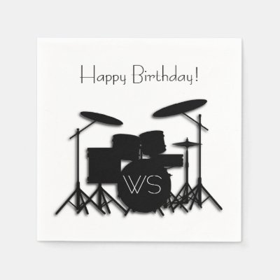 Drum Set Monogram Birthday