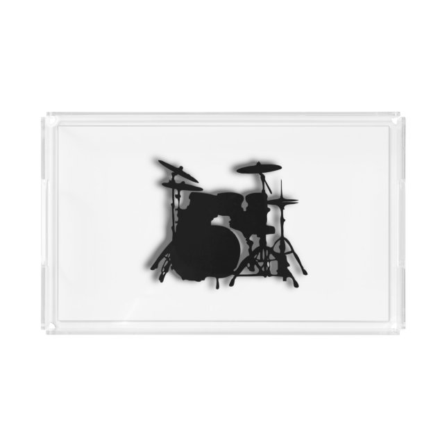 Drum Set Music Design Acrylic Tray (Front)