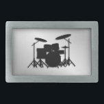 Drum Set Music Design Belt Buckle<br><div class="desc">Simple design image of a full drum set</div>