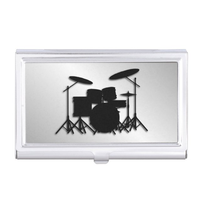 Drum Set Music Design Business Card Case (Front)