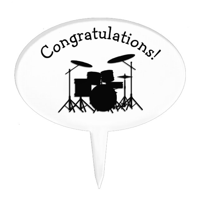Drum Set Music Design Cake Topper (Front)