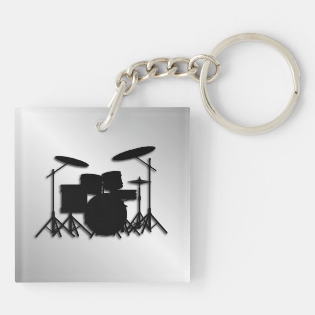 Drum Set Music Design Keychain (Back)