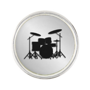 Drum Set Music Design Lapel Pin