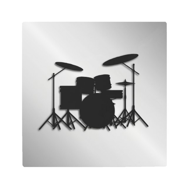 Drum Set Music Design Metal Print (Front)