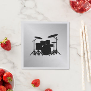 Drum Set Music Design Napkins