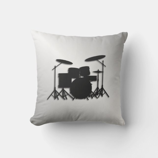 Drum Set Music Design Outdoor Pillow (Front)
