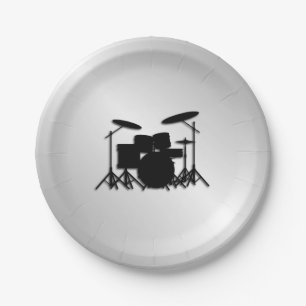 Drum Set Music Design Paper Plates