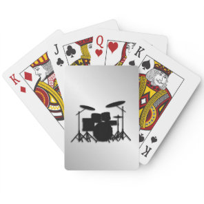 Drum Set Music Design Poker Cards