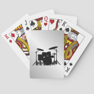 Drum Set Music Design Poker Cards