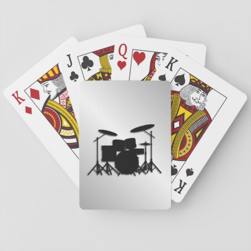 Drum Set Music Design Poker Cards