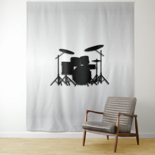 Drum Set Music Design Tapestry