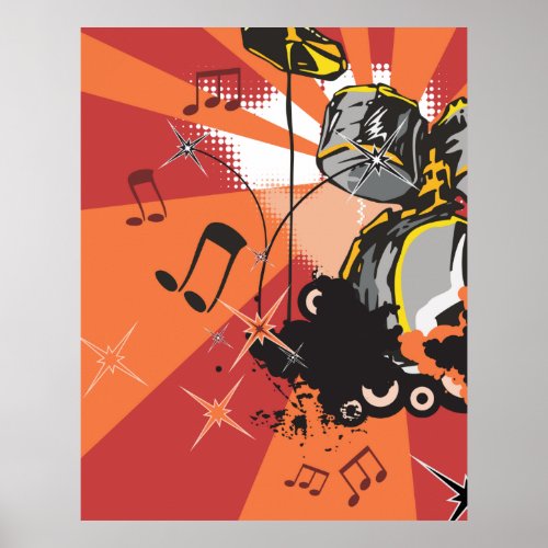 Drum Set Music Poster