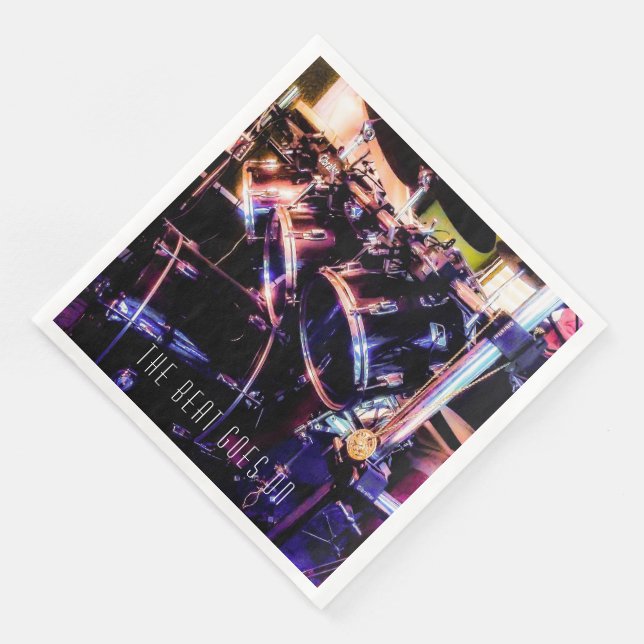 Drum Set Paper Dinner Napkins (Corner)