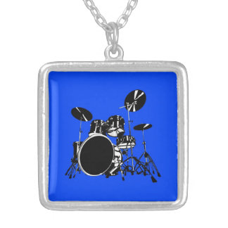Drum Set Pendant with Blue Background