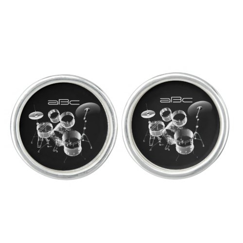 Drum Set  Personalized Gift for Drummers Cufflinks