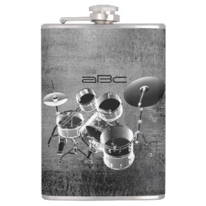 Drum Set / Personalized Gift for Drummers Flask