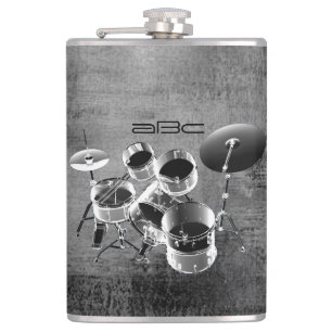 Drum Set / Personalized Gift for Drummers Flask