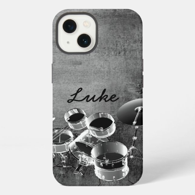 Drum Set / Personalized Gift for Drummers Iphone Case (Back)