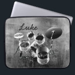 Drum Set / Personalized Gift for Drummers Laptop Sleeve<br><div class="desc">Designer laptop sleeve for your cool drummer/musician/music lover. Personalize it with recipient's name or customize it with your own text,  and you can also change the font,  size,  & color of the text. Or delete the text if you'd rather have it without.</div>