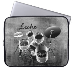 Drum Set / Personalized Gift for Drummers Laptop Sleeve