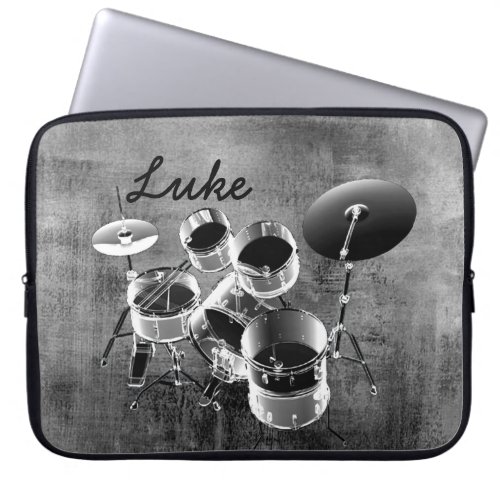 Drum Set  Personalized Gift for Drummers Laptop Sleeve