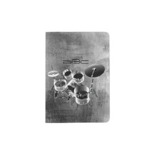 Drum Set / Personalized Gift for Drummers Passport Holder