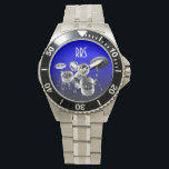 Drum Set Personalized Monogram Gift Watch<br><div class="desc">For you to personalize/customize with recepient's initials/name,  choose ideal font,  font color or delete it if not needed.  Available in many different styles & colors.</div>