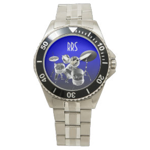 Drum Set Personalized Monogram Gift Watch