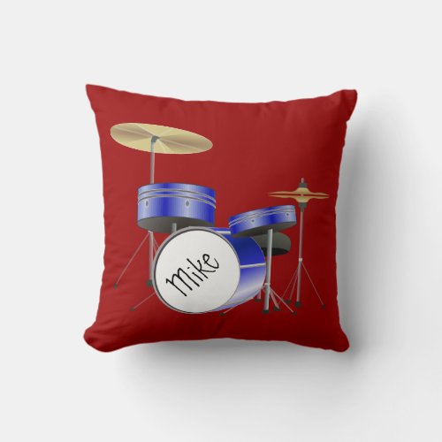 Drum Set Personalized Pillow