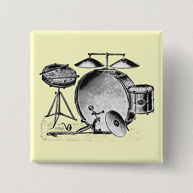 Drum Set Pinback Button (Front)